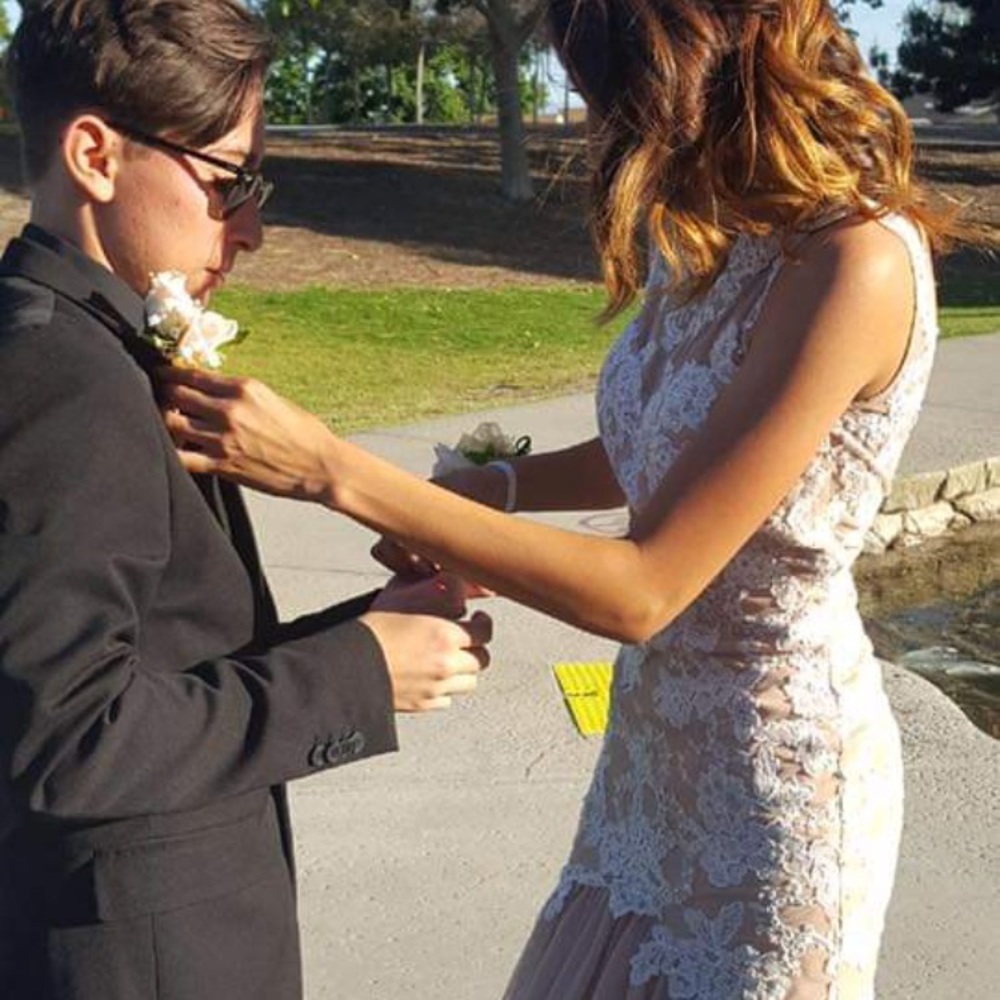 Lace prom dress